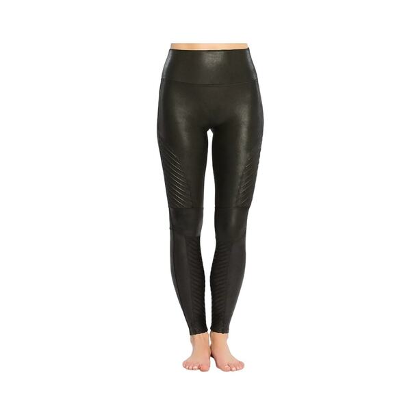 SPANX Faux Leather Moto Leggings - Picture 1 of 14